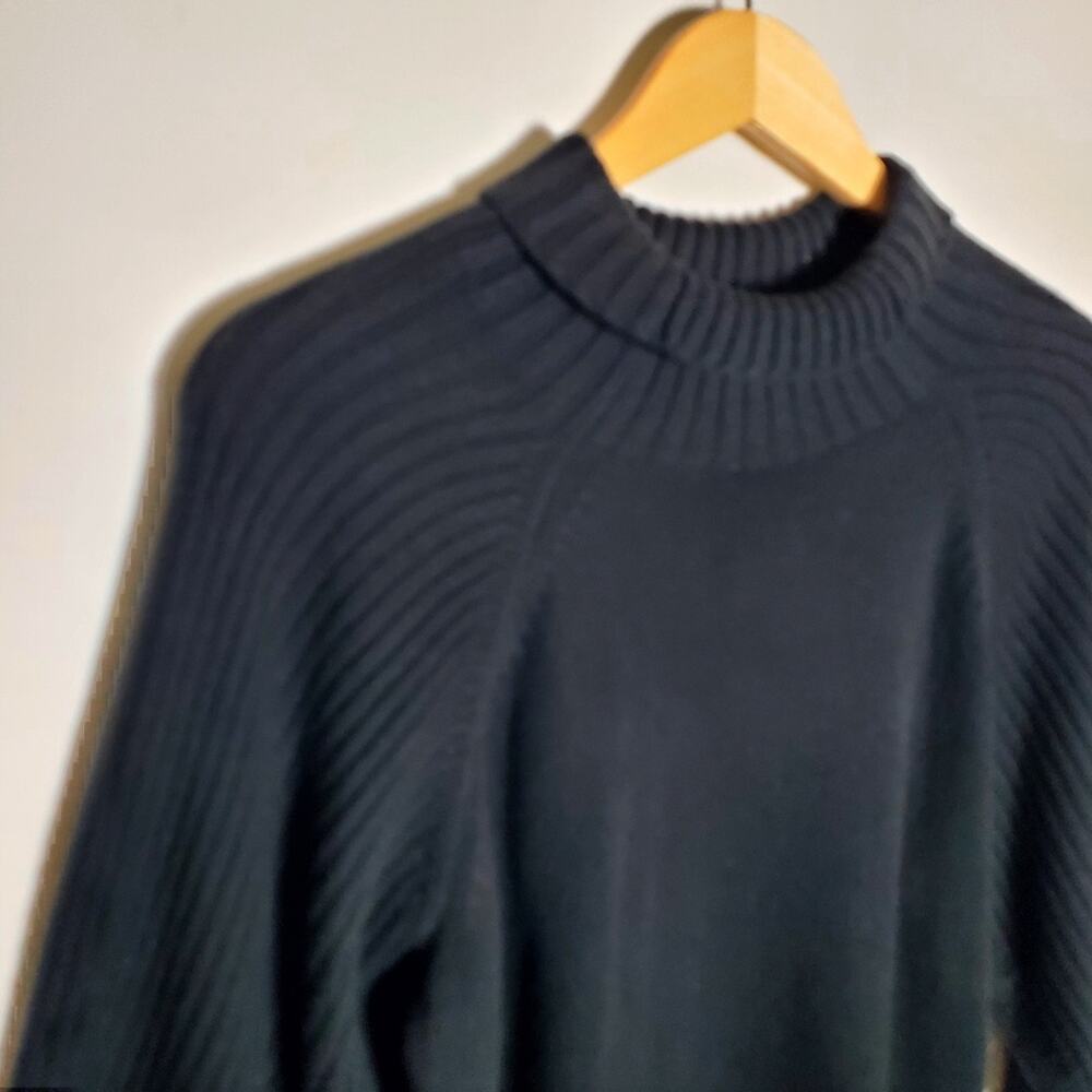 Daily Ritual Black Ribbed Mock neck pull over sweater Size Med